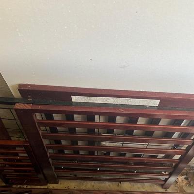 Mahogany Tone Wood Convertible Baby Crib