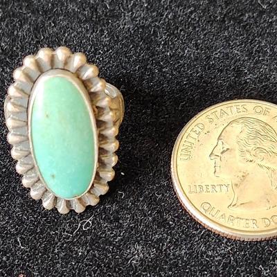 Blue green turquoise ring