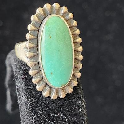 Blue green turquoise ring