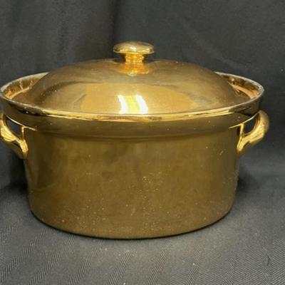 Gump's Vintage Hall China Co. Golden Casserole