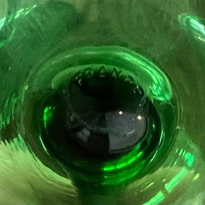 Set of 6 French France Green Stem Glasses 6.5" Tall