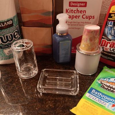 NEW KLEENEX, BATHROOM CLEANERS, PAPER CUPS, SOFT SOAP AND MORE