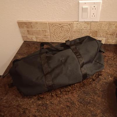 BABY LOCK CANVAS BAG ON 2 WHEELS, BACKPACK AND 2 SMALLER DUFFLE BAGS
