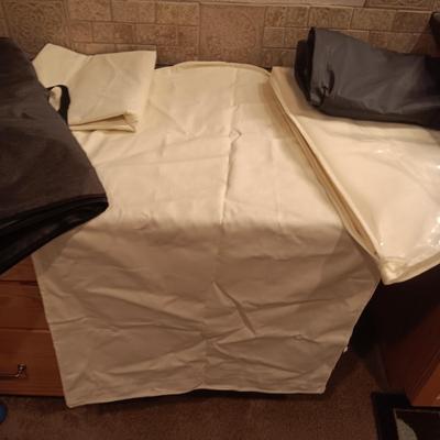HANGING CLOSET ORGANIZER, HANGERS & GARMENT BAGS
