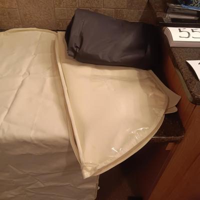 HANGING CLOSET ORGANIZER, HANGERS & GARMENT BAGS