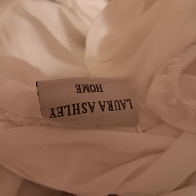 HANDMADE QUILT, LARGE THROW PILLOWS W/SHAMS, LAURA ASHLEY QUILTED MATTRESS COVER AND PILLOW