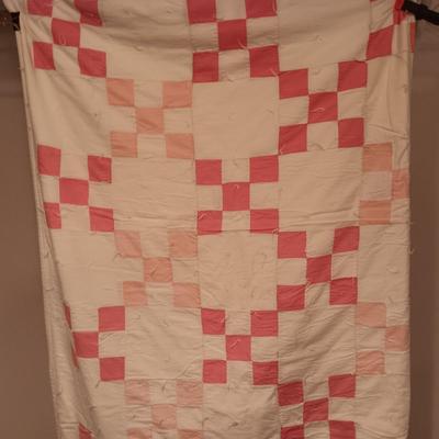 HANDMADE QUILT, LARGE THROW PILLOWS W/SHAMS, LAURA ASHLEY QUILTED MATTRESS COVER AND PILLOW