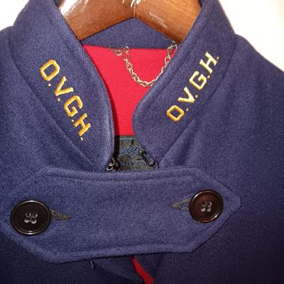NAVY BLUE WOOL NURSES CAPE AND WOOL MILITARY JACKET