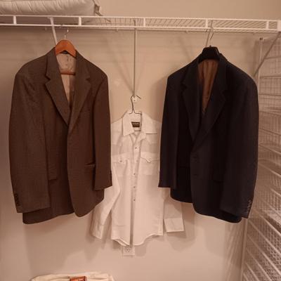 JOHN ASHFORD & EVAN-PICONE SUIT COATS AND A WESTERN SHIRT