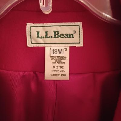 2 LADIES LL BEAN WOOL JACKETS (18W) & 3 BUTTON UP SHIRTS