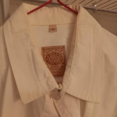 2 LADIES LL BEAN WOOL JACKETS (18W) & 3 BUTTON UP SHIRTS