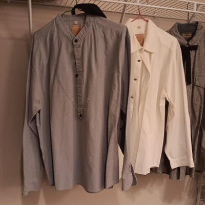 2 LADIES LL BEAN WOOL JACKETS (18W) & 3 BUTTON UP SHIRTS