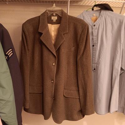 2 LADIES LL BEAN WOOL JACKETS (18W) & 3 BUTTON UP SHIRTS