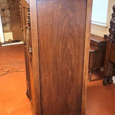 Lot #104 Antique 1920's Armoire - very pretty - good condition