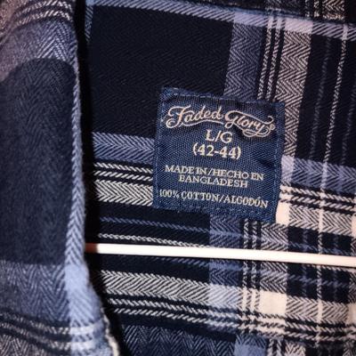 MEN'S PLAID LONG SLEEVE SHIRTS SIZE LARGE