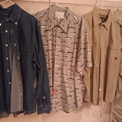 WOOLRICH, COLUMBIA AND LANDS' END MEN'S SHIRTS SIZE LARGE