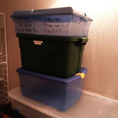 STORAGE TOTES AND HEAVY CANVAS BAG