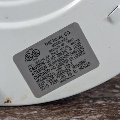 Vintage Rival Crockpot Blue 5 Quart Slow Cooker With Removeable Stoneware Clear Plastic Lid