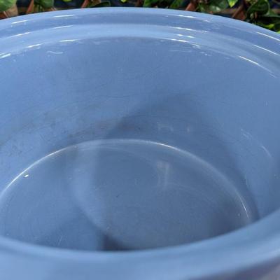 Vintage Rival Crockpot Blue 5 Quart Slow Cooker With Removeable Stoneware Clear Plastic Lid