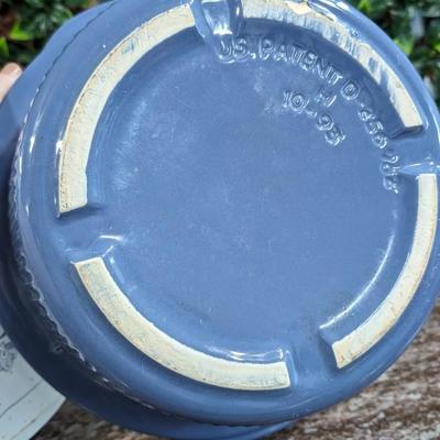 Vintage Rival Crockpot Blue 5 Quart Slow Cooker With Removeable Stoneware Clear Plastic Lid