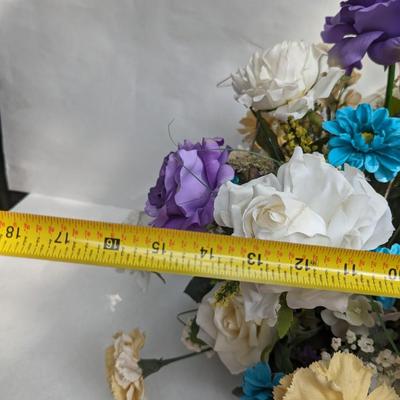 Artificial Floral Arrangement With Glass Bowl