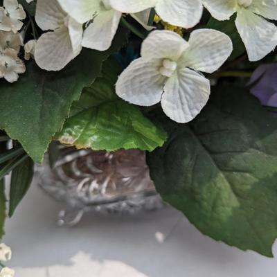 Artificial Floral Arrangement With Glass Bowl