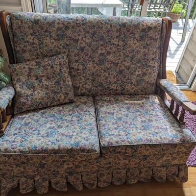 Antique Floral Rocking Love seat