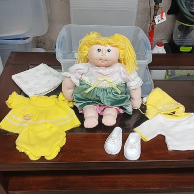 CABBAGE PATCH DOLL W/CLOTHES, SHOES AND BLANKET