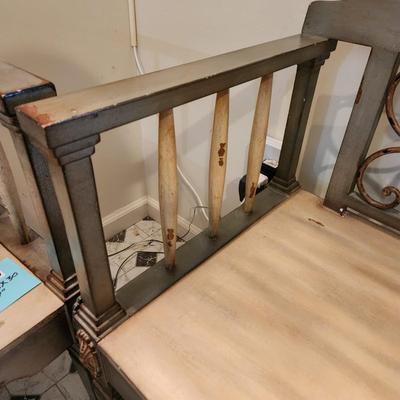 2 Wood & Metal Benches 44x18x30