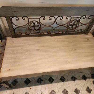 2 Wood & Metal Benches 44x18x30