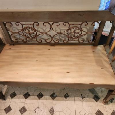 2 Wood & Metal Benches 44x18x30