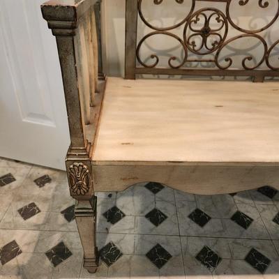 2 Wood & Metal Benches 44x18x30