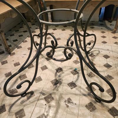 Round Glass Top Table on Metal Base 42" Diameter Glass top