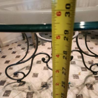 Round Glass Top Table on Metal Base 42" Diameter Glass top