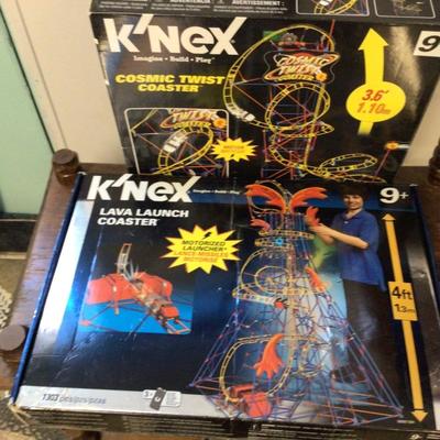 K’Nex Box Sets Cosmic Twist and Lava Launch Coasters.