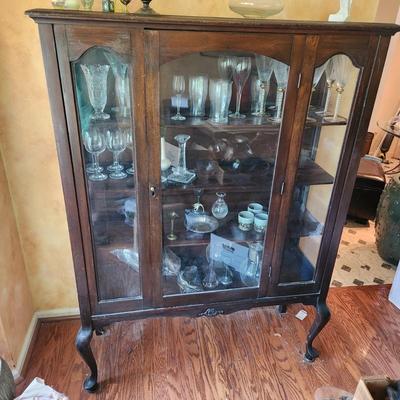 Vintage 3 Shelves Curio Cabinet J.B. Van Sciver Co. Camden N.J. 46x16x62