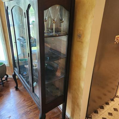 Vintage 3 Shelves Curio Cabinet J.B. Van Sciver Co. Camden N.J. 46x16x62