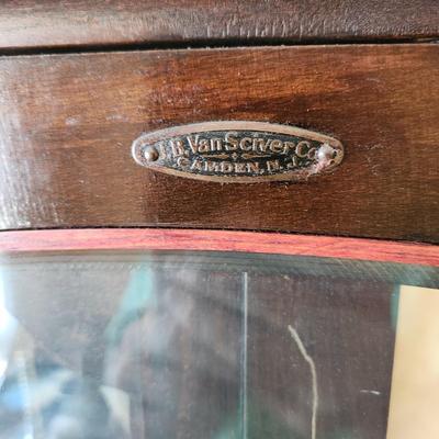Vintage 3 Shelves Curio Cabinet J.B. Van Sciver Co. Camden N.J. 46x16x62