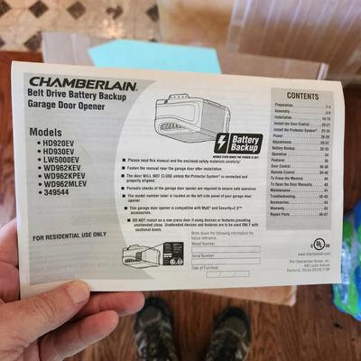 Chamberlain Garage Door Opener New in Box WD962MLEV