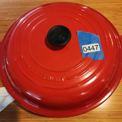 Le Creuset 32 Cast Iron Shallow Casserole Pan w Lid