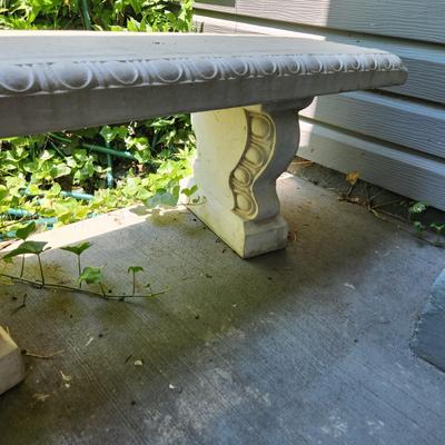 Concrete Patio Outdoor Garden Bench 48"x14" 3 pieces