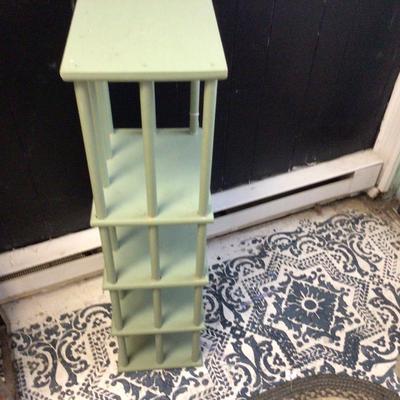 Green Wood Knick Knack Shelf Unit