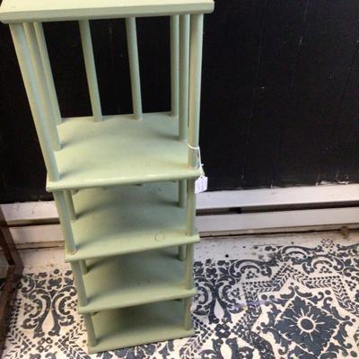 Green Wood Knick Knack Shelf Unit