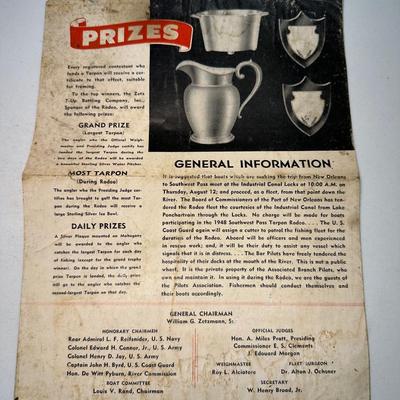1948 Grande Isle Tarpon Rodeo Pamphlet w/ Extras