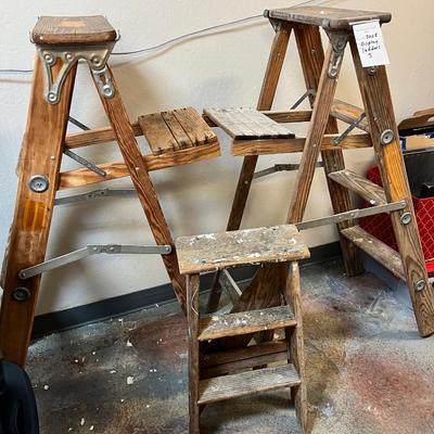 3 rustic farmcor display ladders