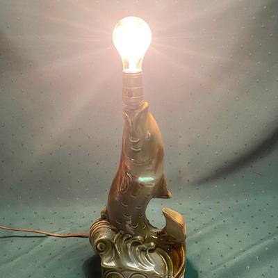 Vintage 1950s Ceramic Fish Lamp