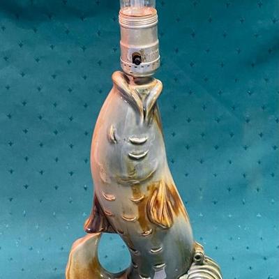 Vintage 1950s Ceramic Fish Lamp