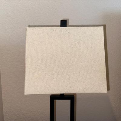 SOLID WOOD NIGHT STAND WITH CABINET PLUS METAL BASE LAMP W/OUTLETS