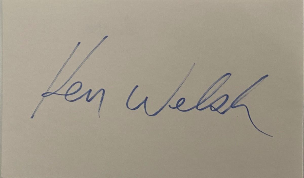 Kenneth Welsh original signature | EstateSales.org