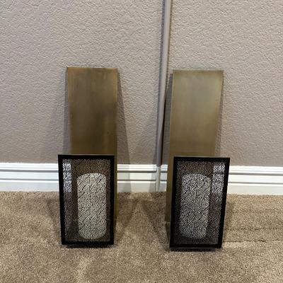CRATE AND BARREL NESS METAL CANDLE WALL SCONCES